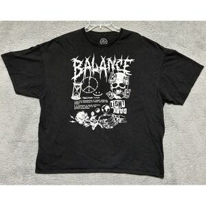 DOM Mens 3X Black‎ Balance Definition Dark Light Graphic Short Sleeve T-shirt